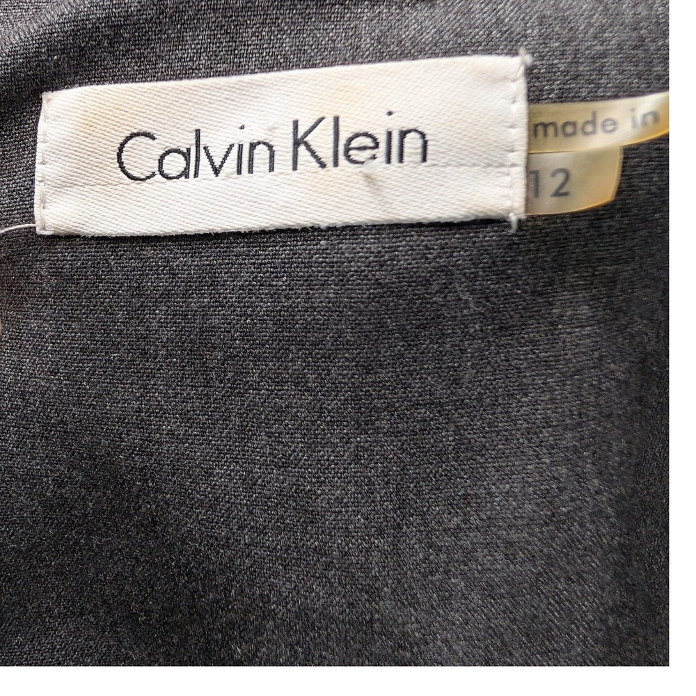 Calvin Klein Sheath‎ Dress with Black Accents & Striped Hemline Sleeveless - 12 - Picture 7 of 8